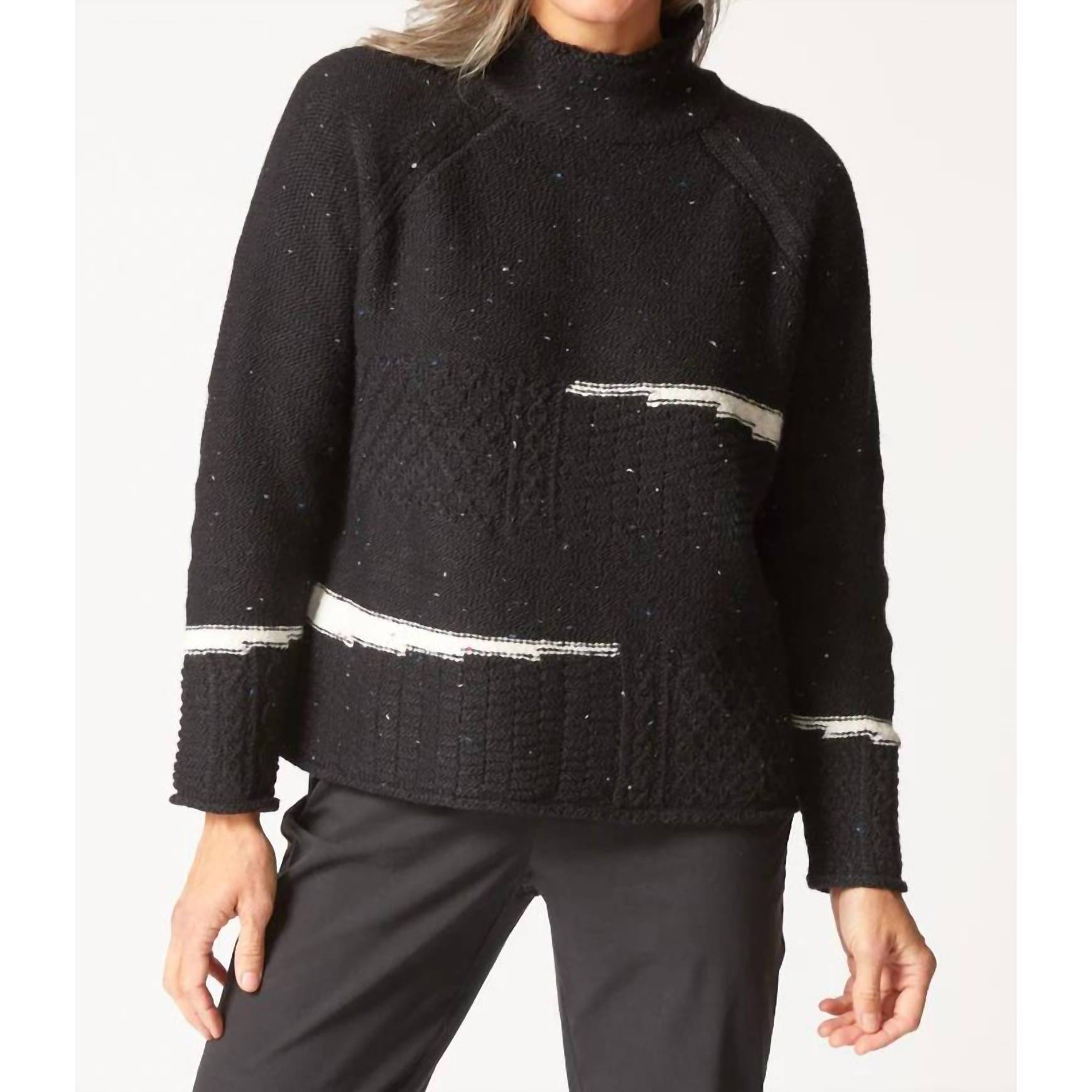 New Habitat Harvest Tweed Pullover Sweater In Black